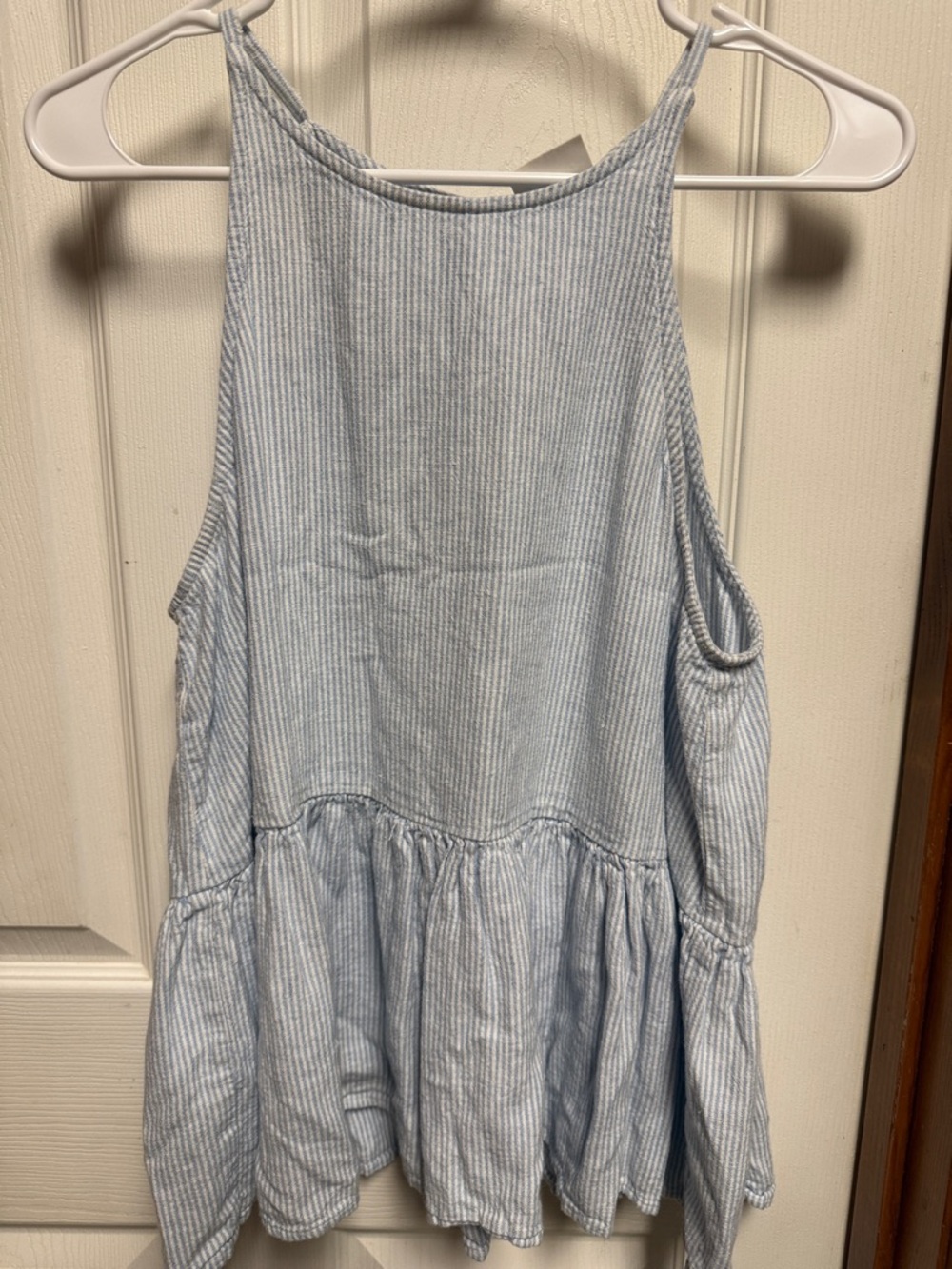 Abound Light Blue and White Striped Tank Top